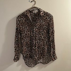 Cheetah print blouse.